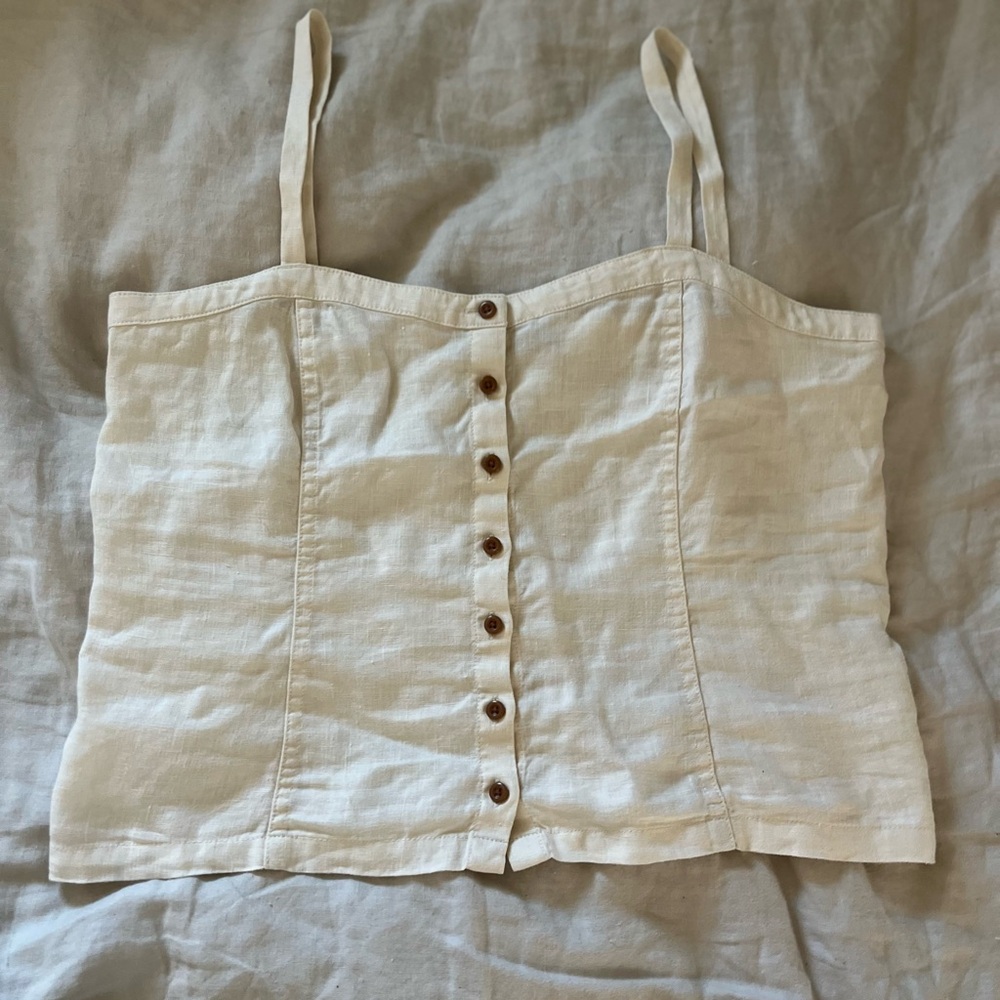 Everlane Cream Button-Up Camisole